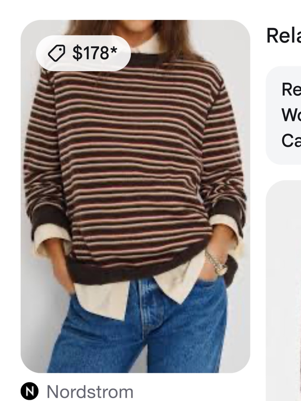 Reformation Cashmere Boyfriend Sweater in Multi Stripe